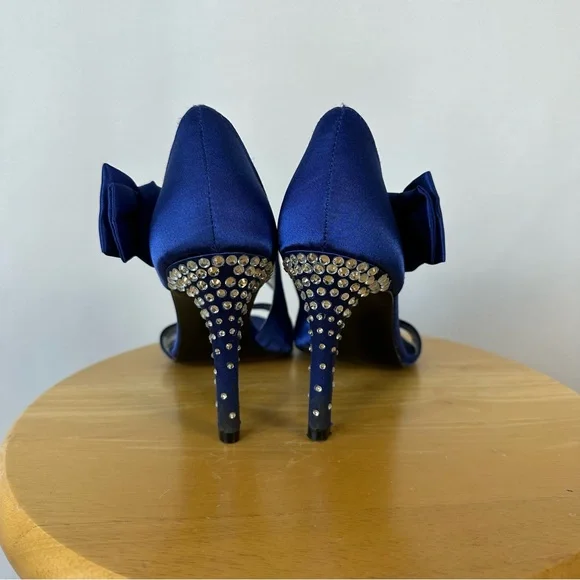Blue Bow Bedazzled Heels - Picture 2 of 6